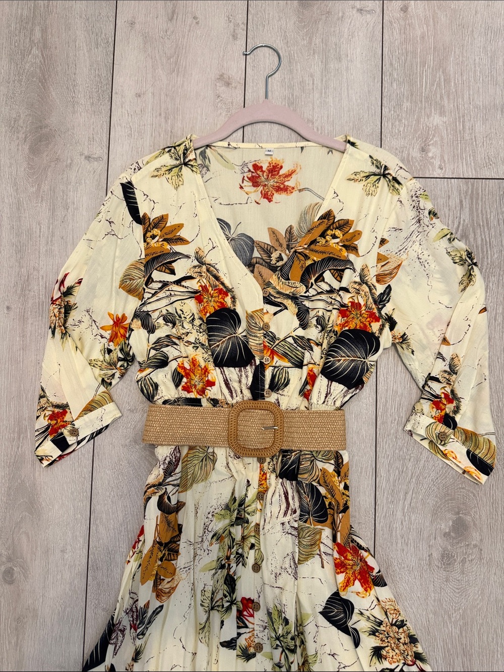 Floral V-Neck Maxi Dress in Fall Colors - Picture 11 of 12